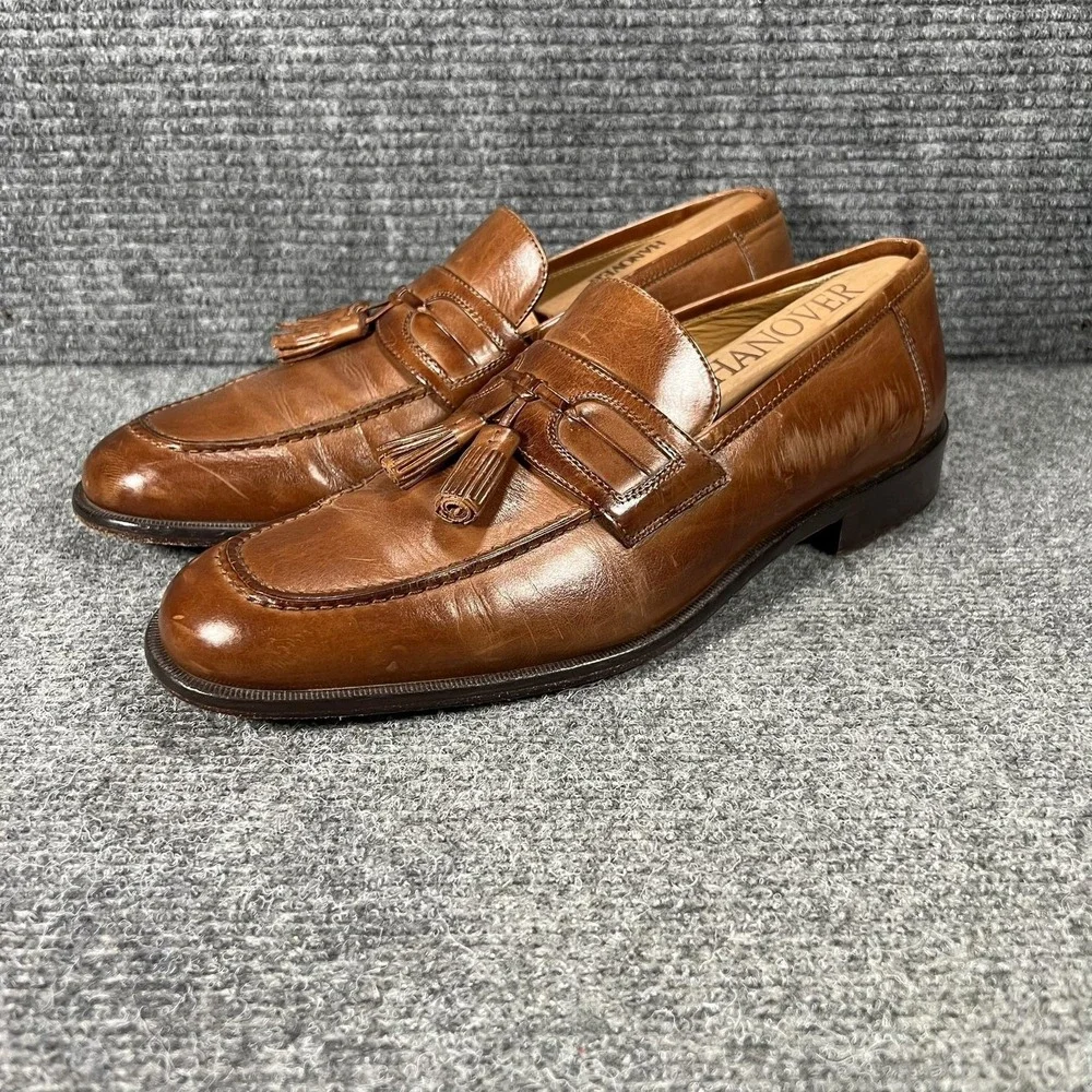 Johnston & Murphy Shoes Mens Size 9 N Brown Leather Tassel Loafers Italy 15-5724